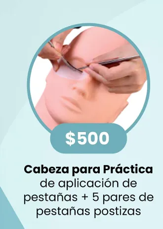 Cabeza para Práctica + 5 pares de pestañas postizas